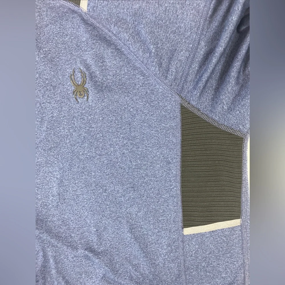 Spyder Active Mens Long Sleeve Shirt Pullover Athletic Blue Black Size XL - Picture 10 of 10